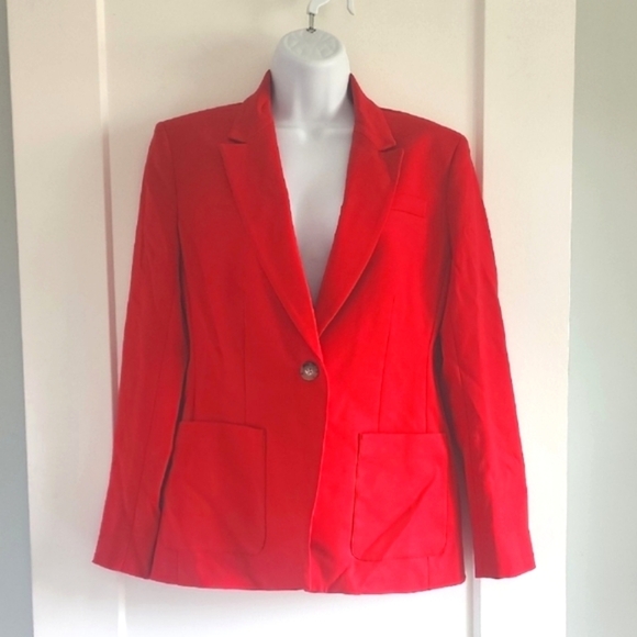 NWT J. Crew Helena Blazer In City Twill Vintage Red Size Medium - Picture 4 of 11